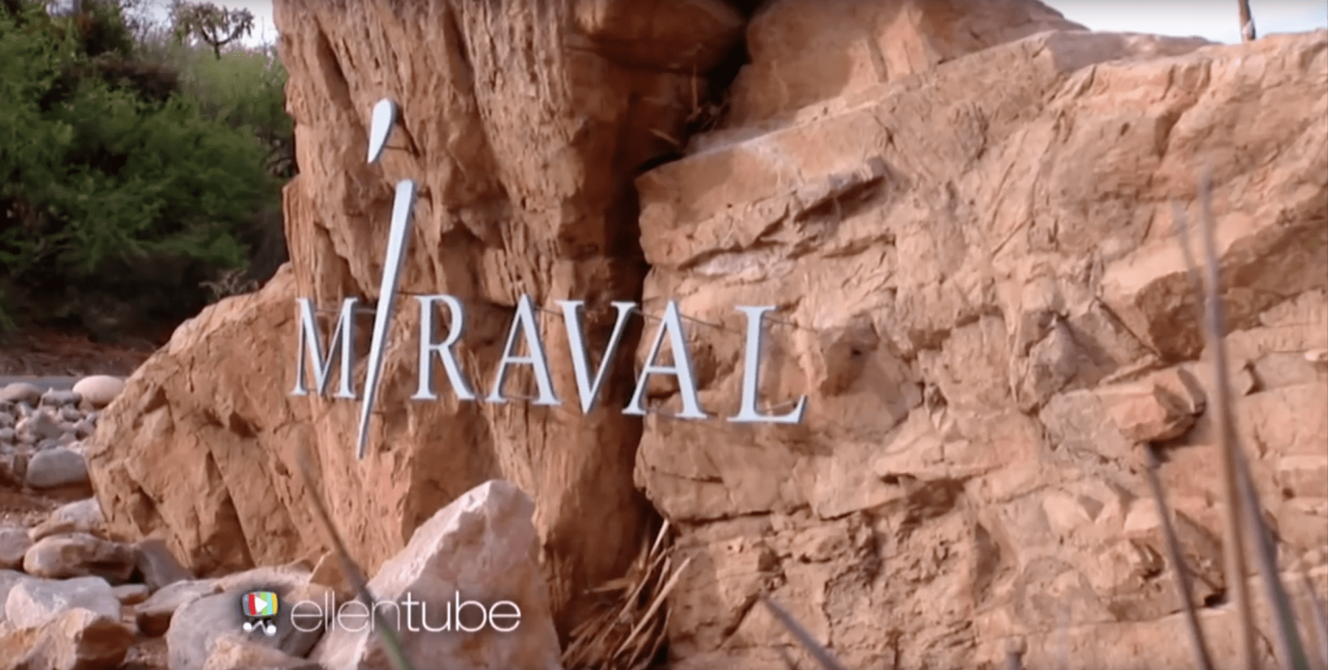 Miraval sign on rock wall