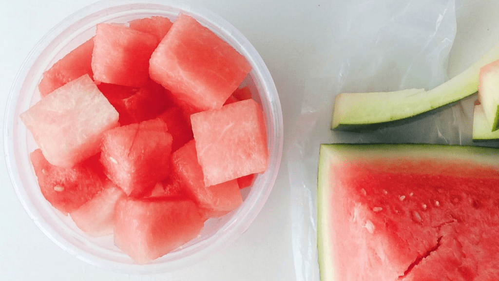 watermelon cut in cubes
