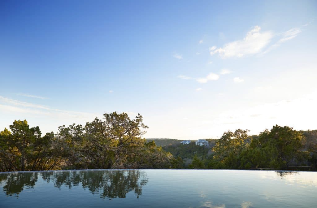 pool with view of landscape
